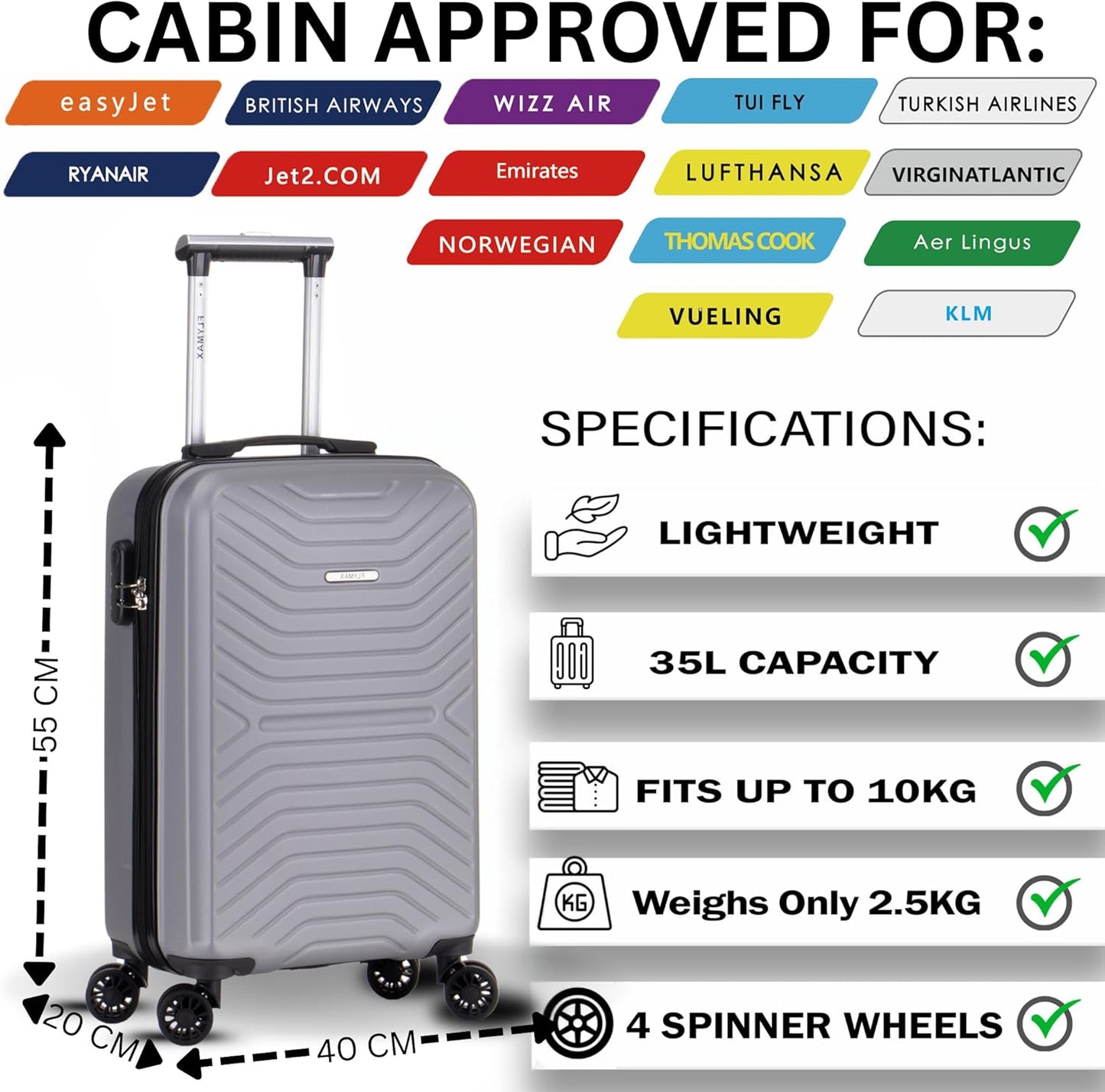 Flymax London Legacy Lightweight Cabin Luggage