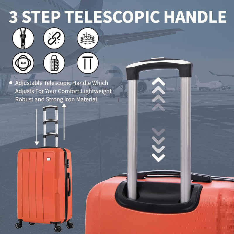 Flymax New York Fort Lightweight Cabin Suitcase – Smooth Spinner Wheels and Telescopic Handle