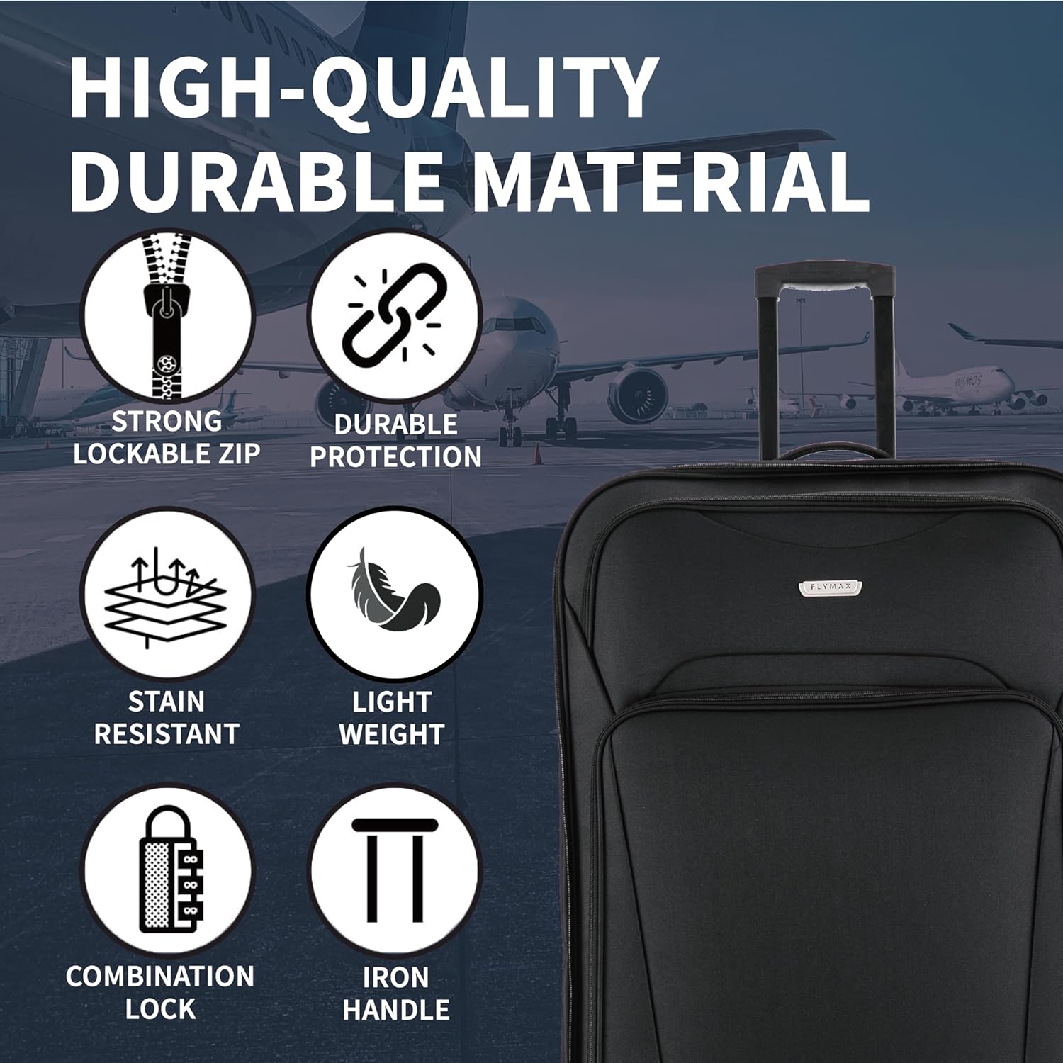 Flymax Nairobi Navigator Medium Soft Shell suitcase high quality materials