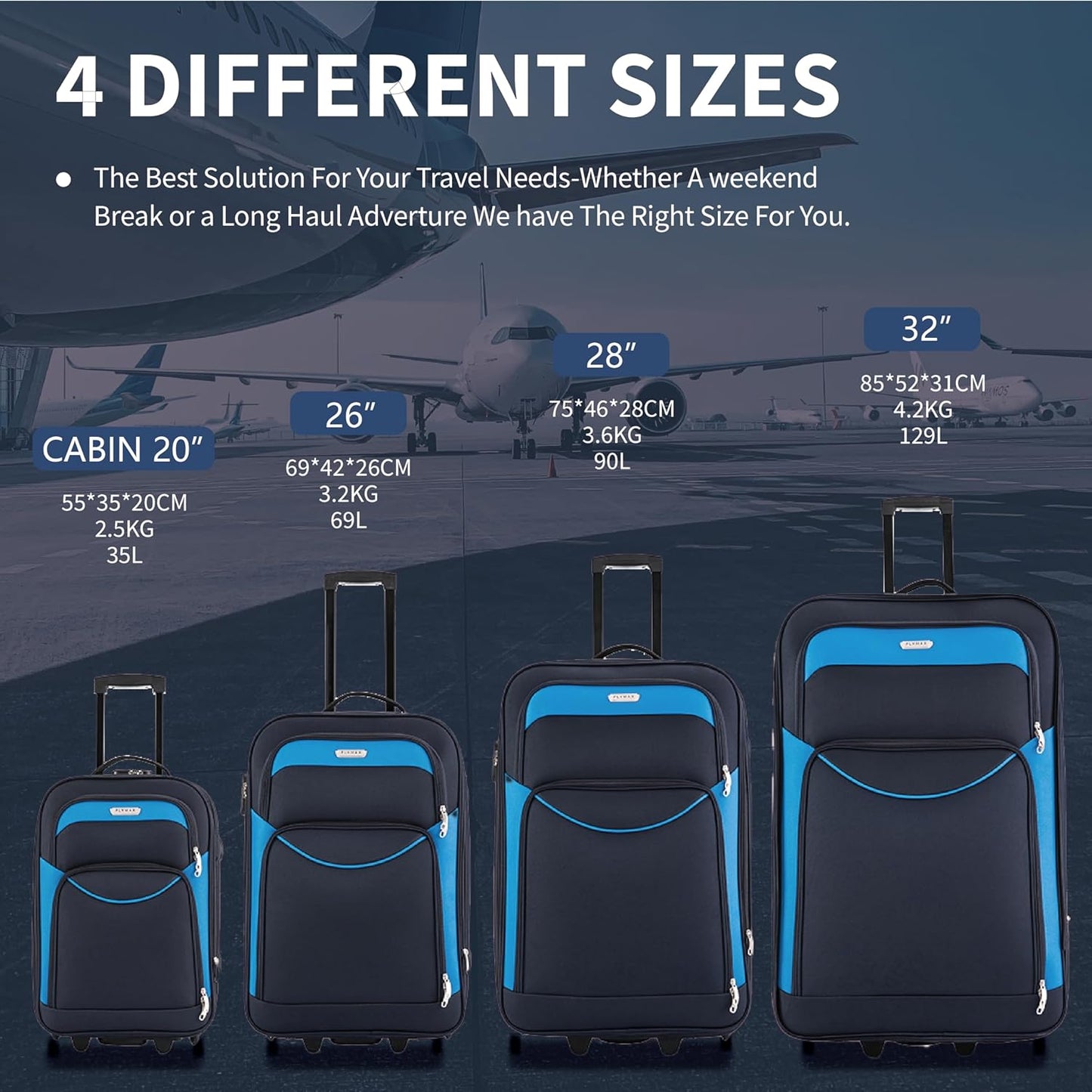 Flymax Vienna Voyager 32 Inch Lightweight Suitcase - Durable, Stylish, and Spacious Luggage for Travel