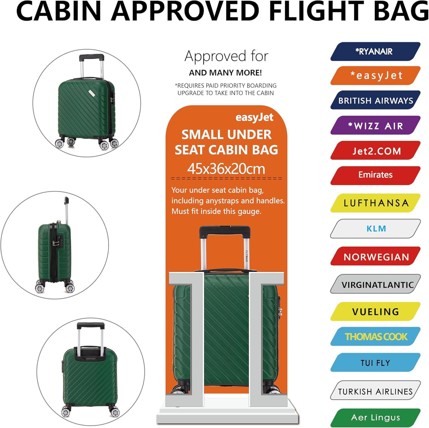 Flymax Seoul Defender Lightweight Cabin Luggage 45X36X20 EASYJET.