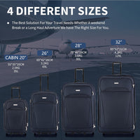 Flymax Nairobi Navigator Medium Soft Shell suitcase sizes