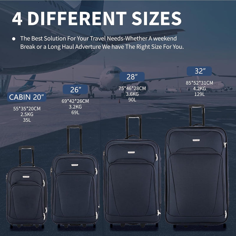 Flymax Nairobi Navigator Medium Soft Shell suitcase sizes