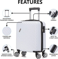 Flymax Mumbai Fortress 56X45X25 Lighweight Easyjet Cabin Suitcase.