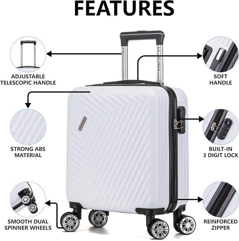 Flymax Mumbai Fortress 56X45X25 Lighweight Easyjet Cabin Suitcase.