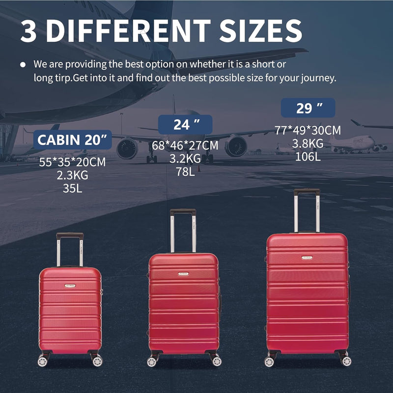 Flymax Kyoto Guardian Lightweight Medium Hard Shell Suitcase diffrent sizes