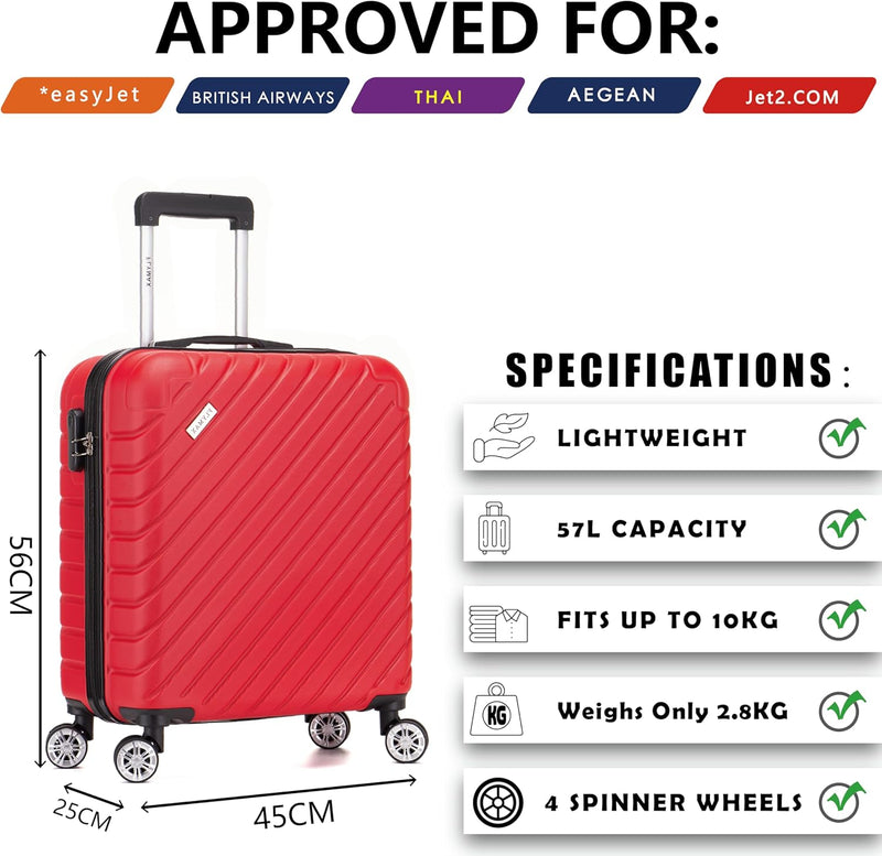 Flymax Seoul Defender 56X45X25 Lighweight Easyjet Cabin Suitcase.