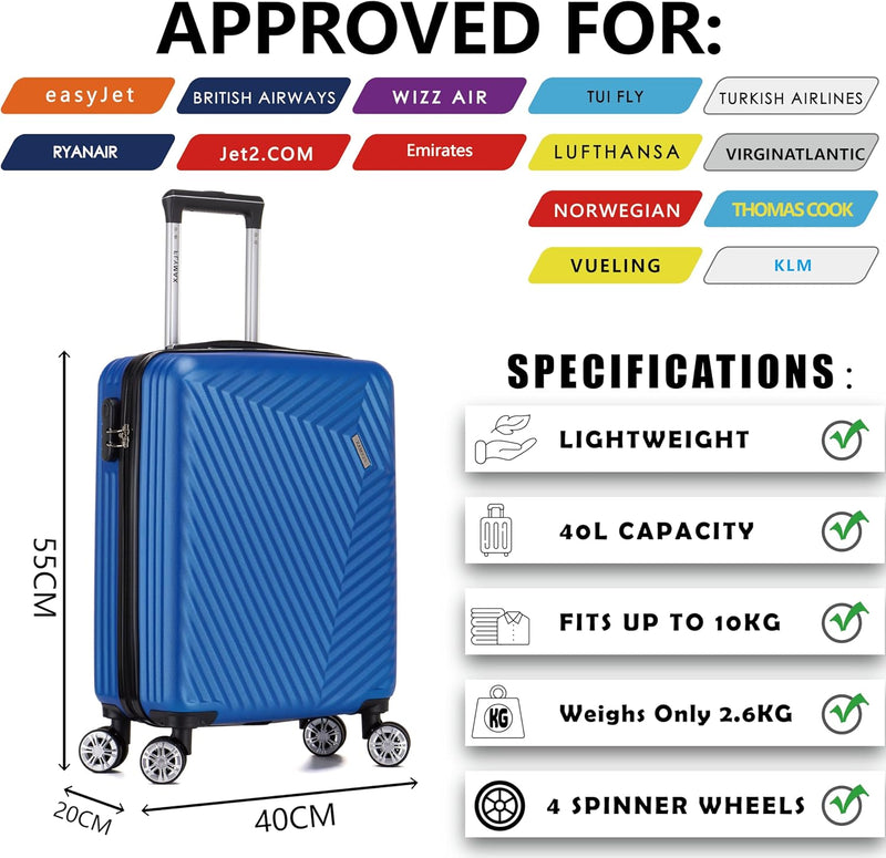 Flymax Mumbai Fortress Lightweight Cabin Luggage 55X40X20 Ryanair.