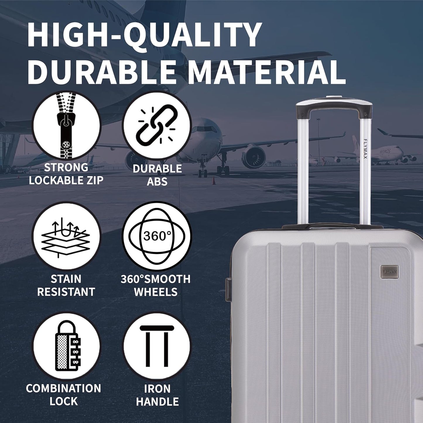 Flymax New York Fort Lightweight Cabin Luggage 45X36X20 EASYJET.