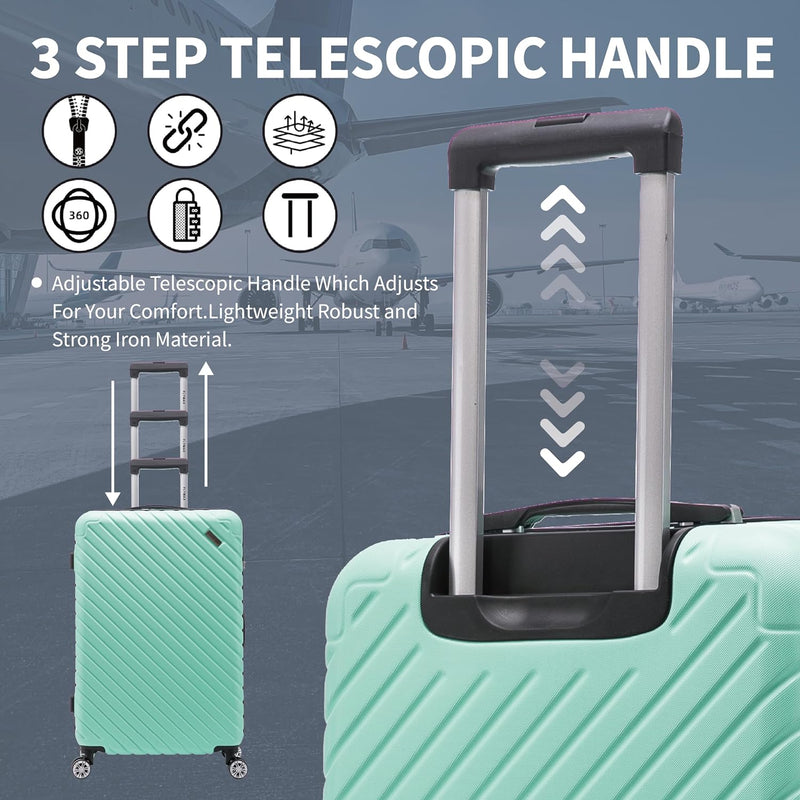 24-Inch Super Lightweight Suitcase Close-up of the telescopic handle of the 24-inch suitcase.