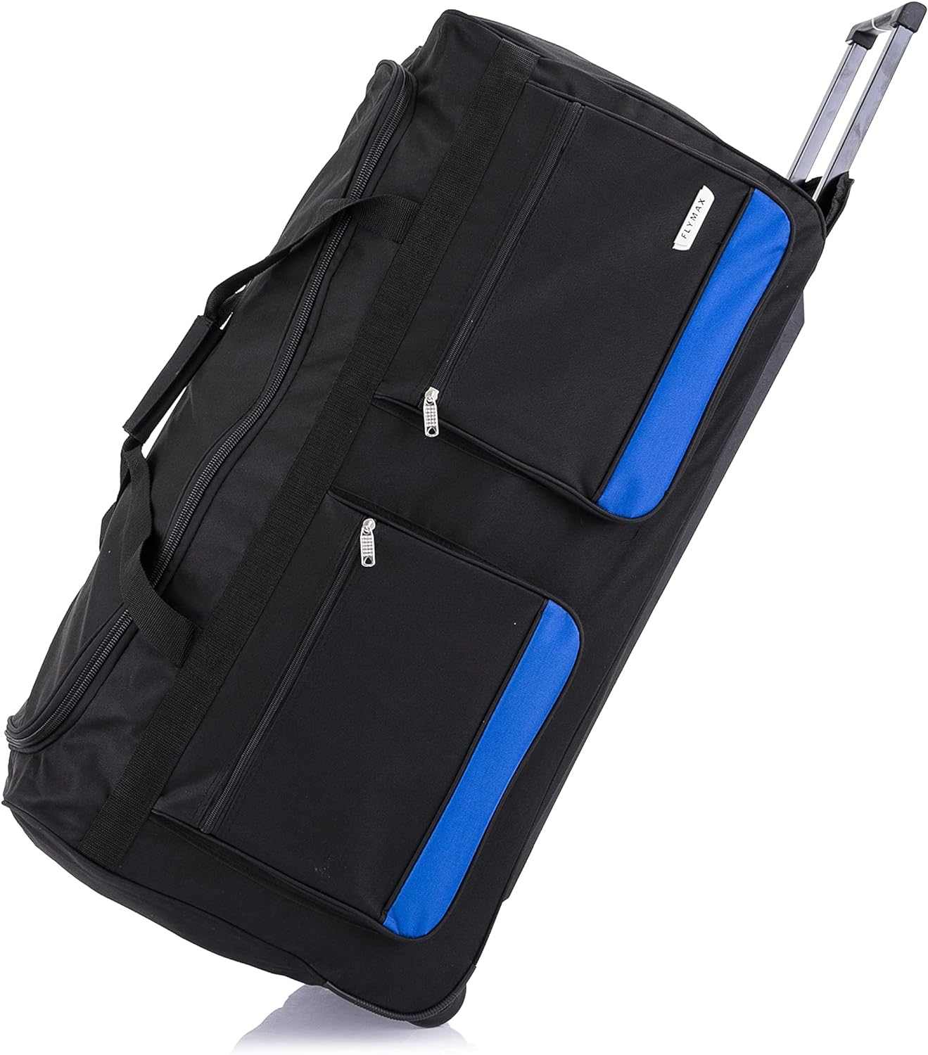 Flymax Blue 40-Inch Lightweight Wheeled Bag for easy maneuverability and heavy packing.