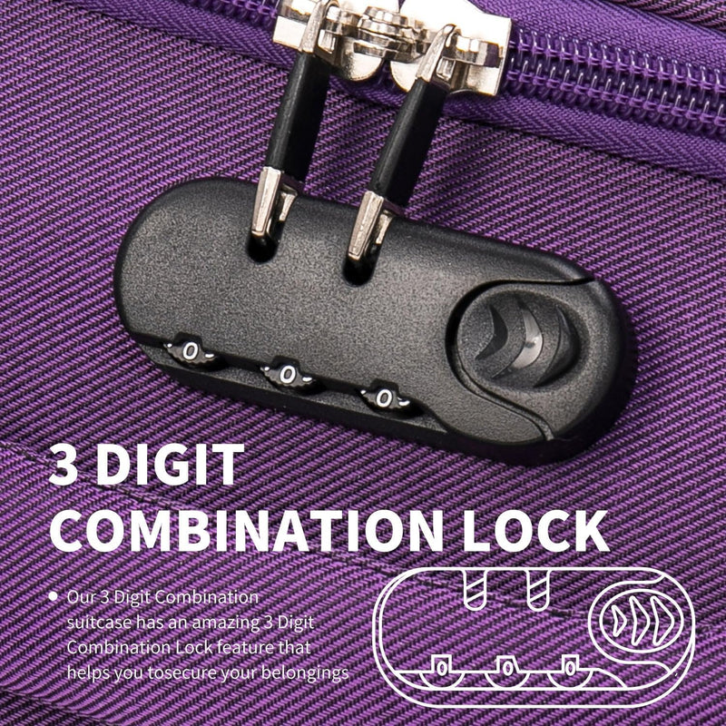 Flymax Barcelona Breeze Medium Soft Shell Suitcase 3 digit lock