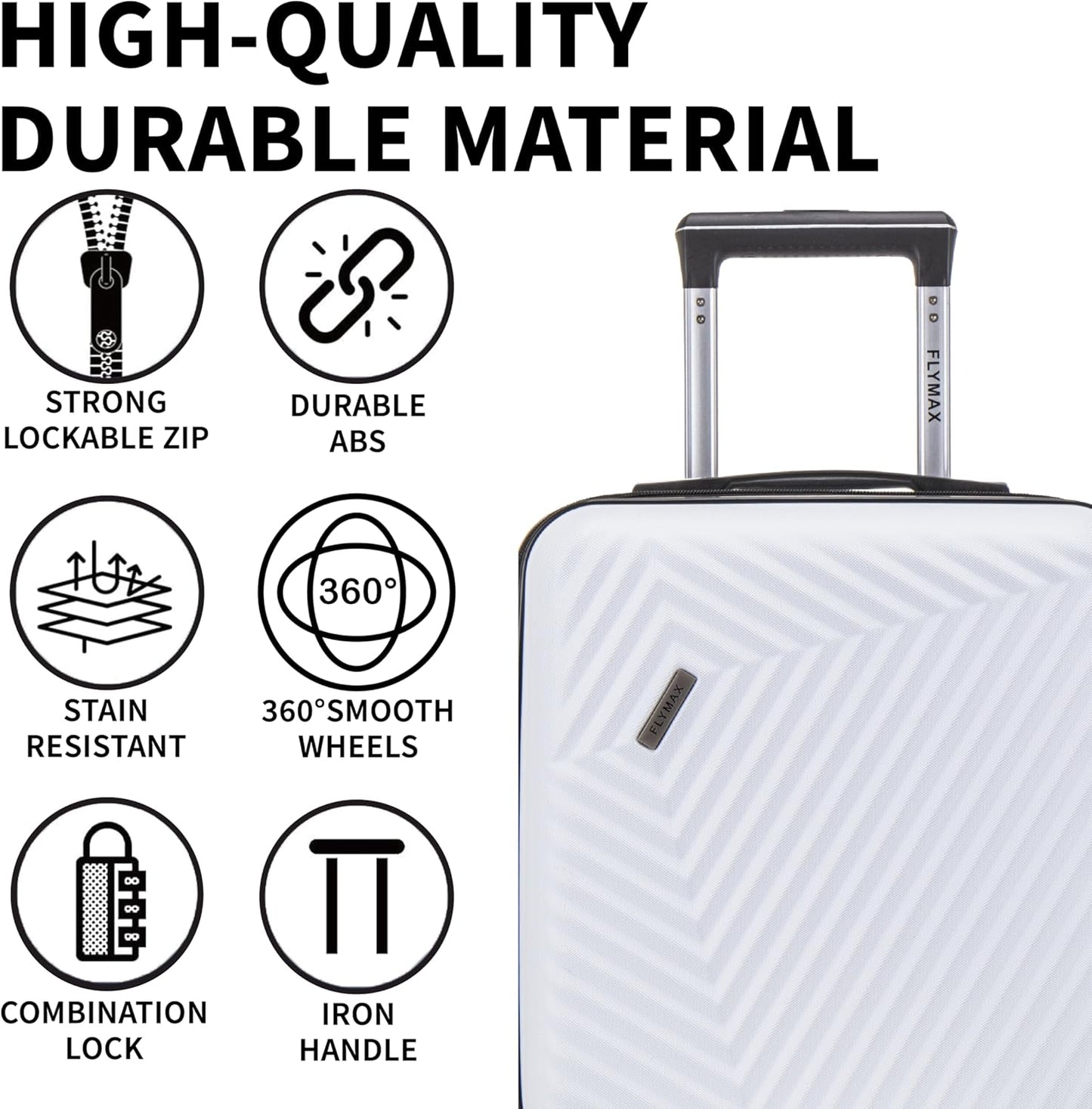 Flymax Mumbai Fortress 56X45X25 Lighweight Easyjet Cabin Suitcase.