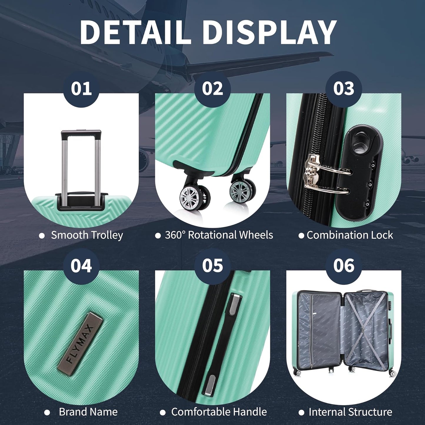 Flymax Mumbai Fortress 24" Medium Lightweight Suitcase Features