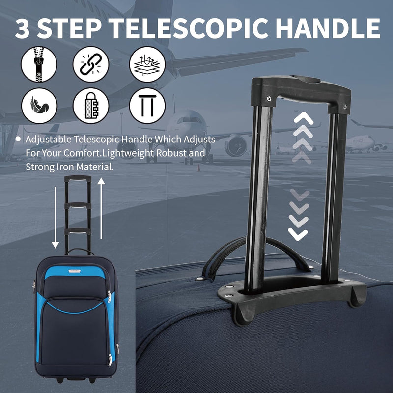 Flymax Vienna Voyager 20 inch lightweight cabin suitcase telescopic handle
