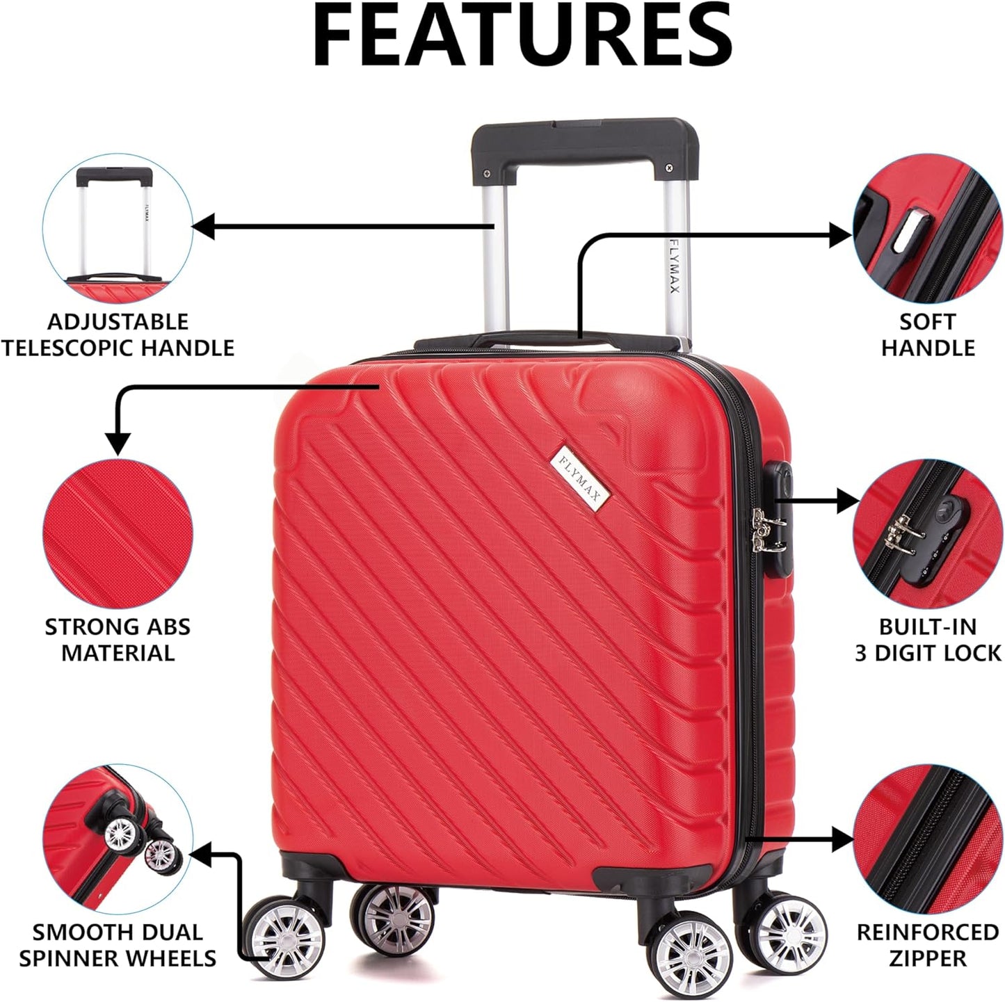 Flymax Seoul Defender Lightweight Cabin Luggage 45X36X20 EASYJET.