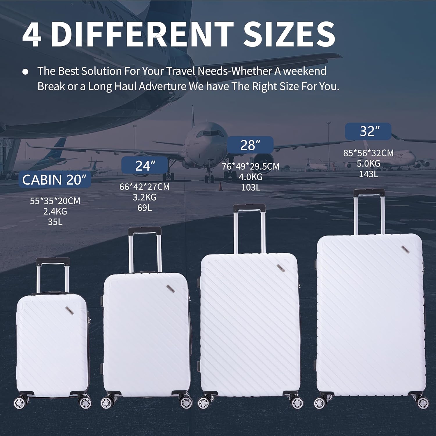 Seoul Defender Super Lightweight Suitcase diffrent sizes