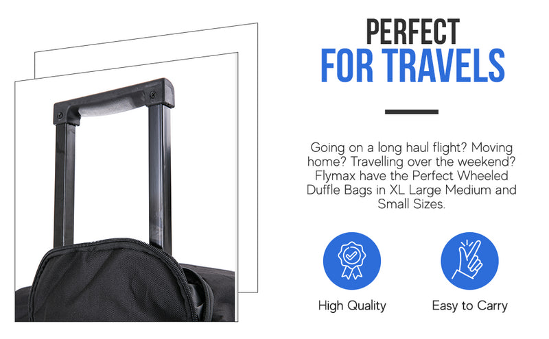 Flymax 40" XXL Extra Large Suitcase Lightweight Wheeled Duffle Bag Holdall Luggage Travel Bag 3.9kg 185L
