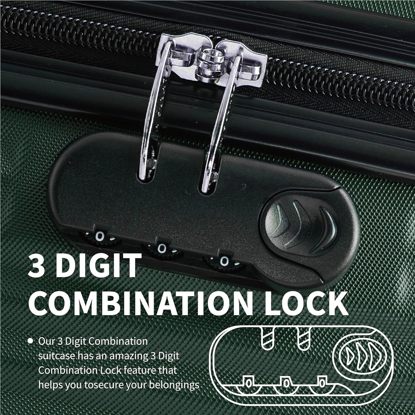 Flymax Mumbai Fortress 24" Medium Lightweight Suitcase 3 digit code