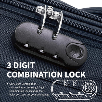 Vienna Voyager 24 inch lightweight suitcase 3 digit lock