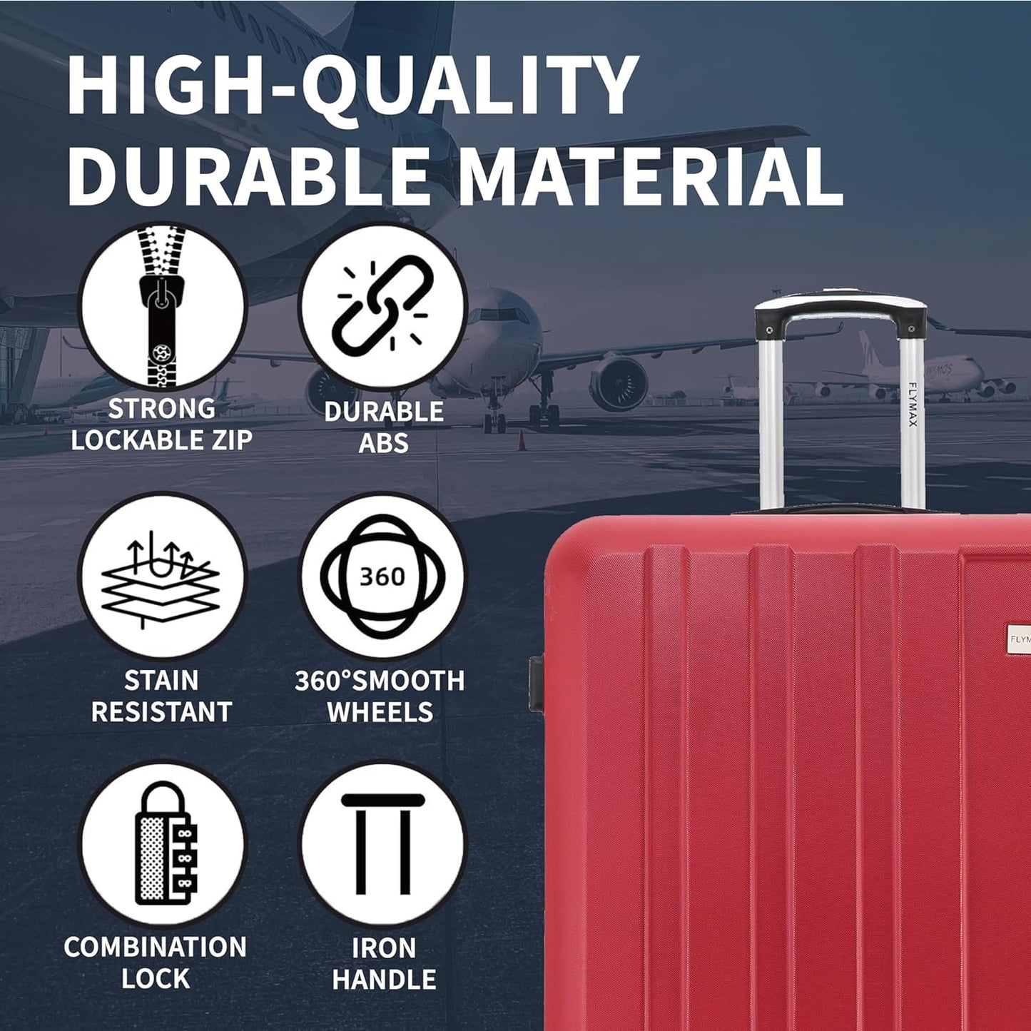 Flymax New York Fort Suitcase High quality features