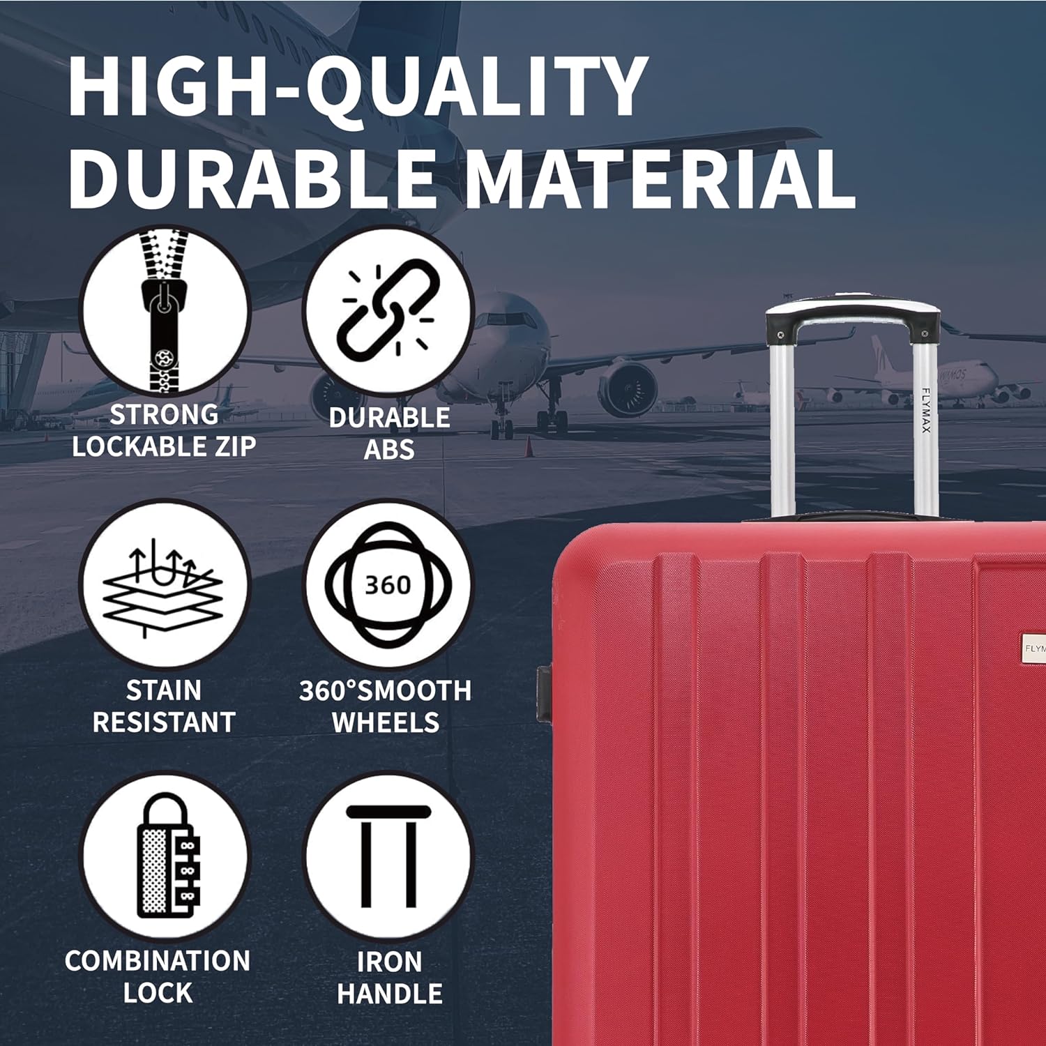 Flymax New York Fort Suitcase High quality features