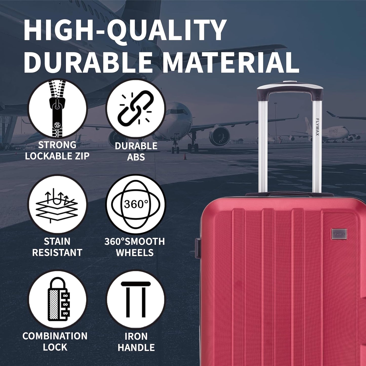 Flymax New York Fort Lightweight Cabin Luggage 55X40X20 Ryanair.