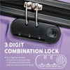 Secure 3-digit combination lock on the Flymax London Legacy Lightweight Cabin Luggage for peace of mind during your travels