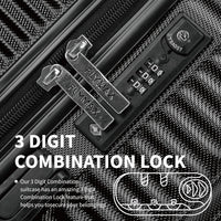  Flymax ParisFlex Cabin Suitcase tsa approved 3 digit lock