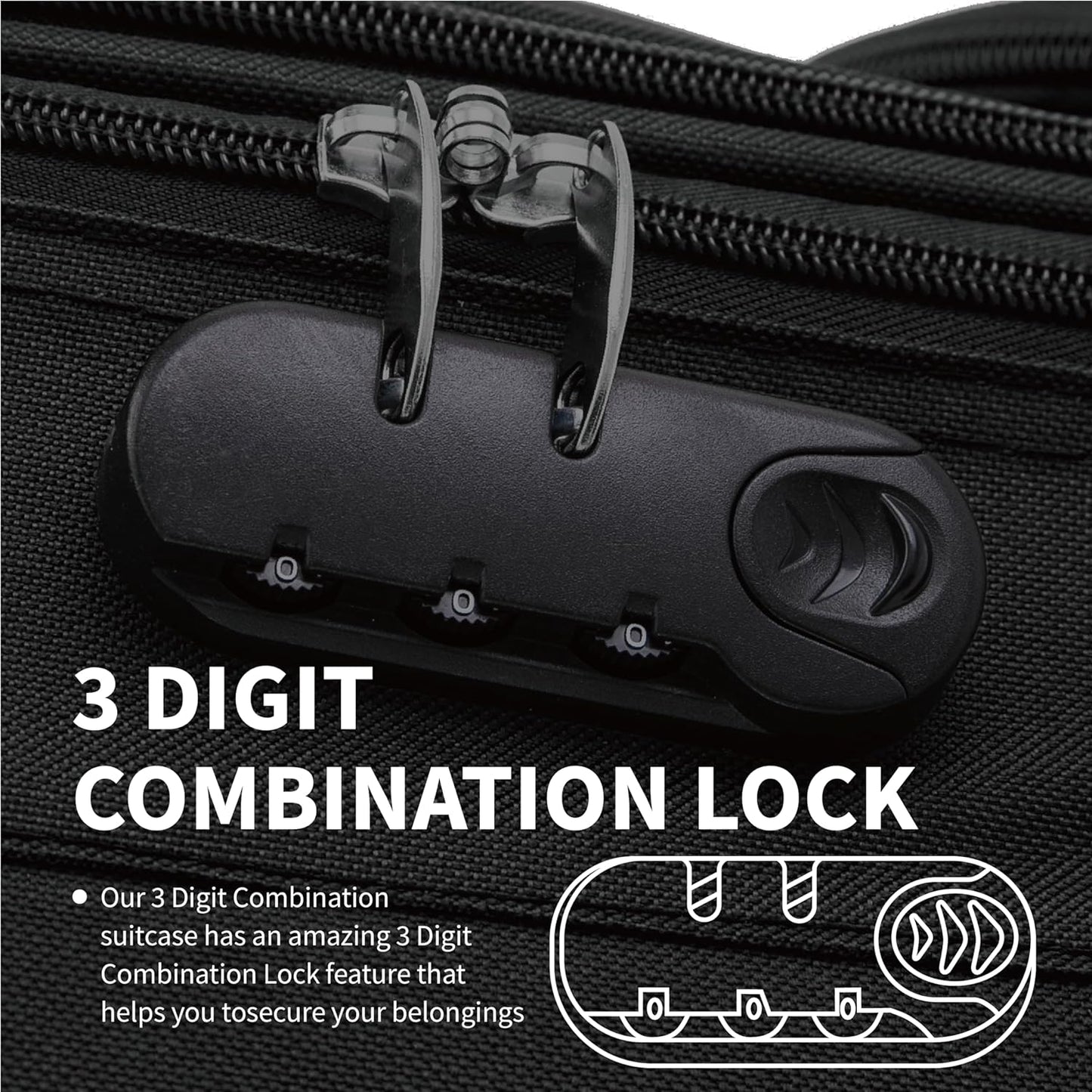 Flymax Nairobi Navigator Cabin Suitcase 3 digit locker