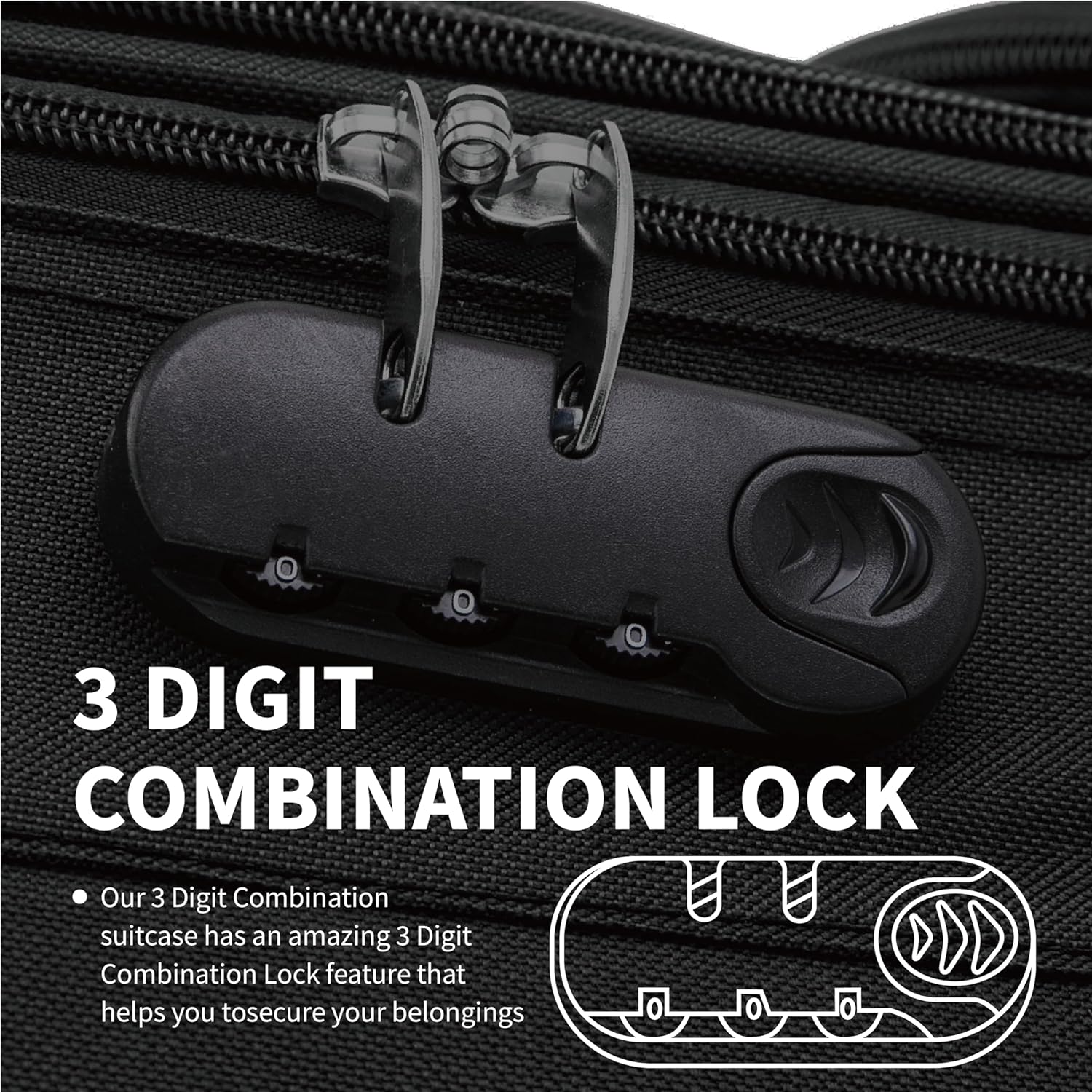 Flymax Nairobi Navigator Cabin Suitcase 3 digit locker
