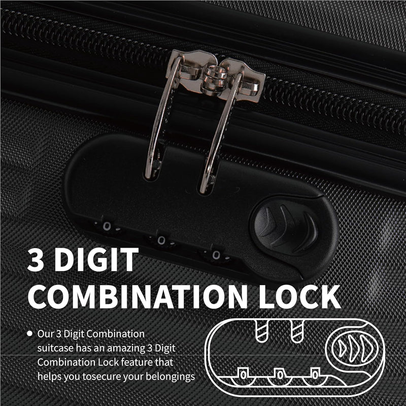 Mumbai Fortress Large Hard Shell Suitcase 3 digit lock