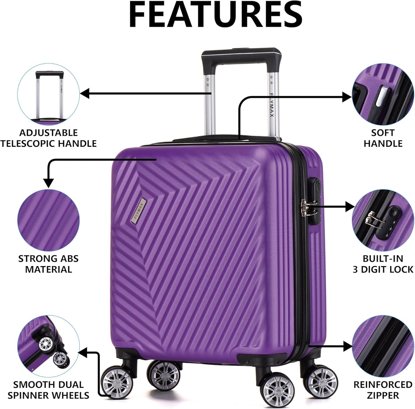 Flymax Mumbai Fort Lightweight Cabin Luggage 45X36X20 EASYJET.