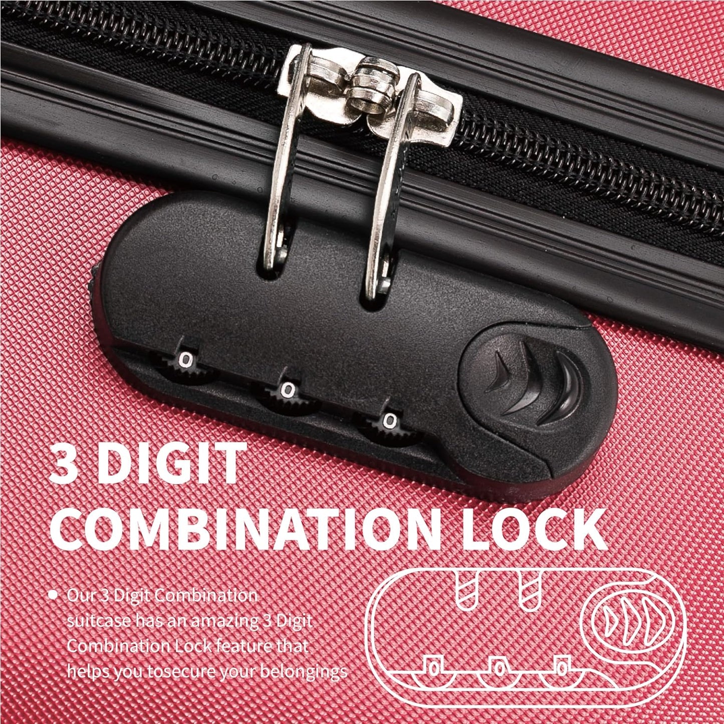 Secure 3-Digit Combination Lock – Flymax New York Fort 29-inch Large Suitcase
