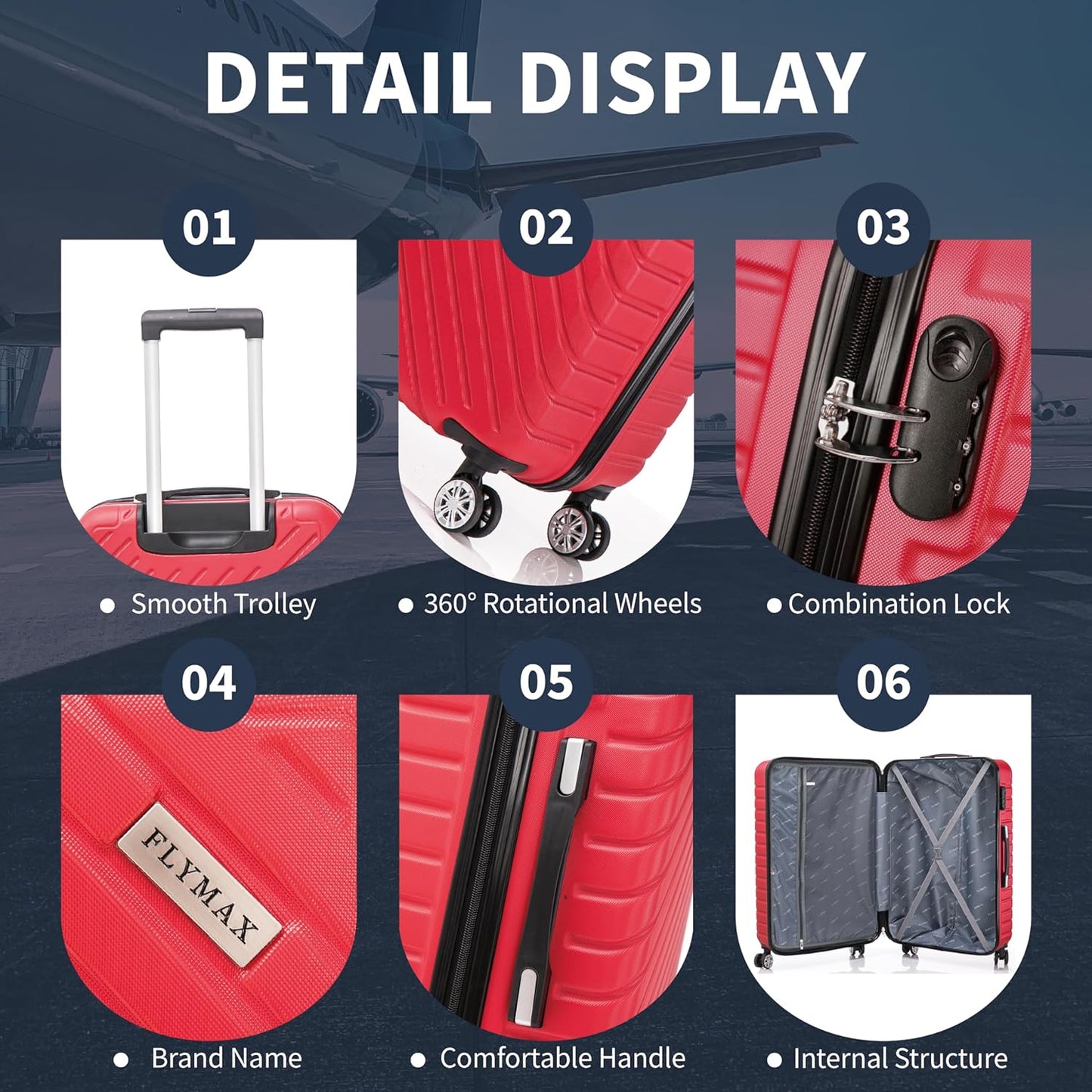 Flymax Seoul Defender 4 Wheel Hardshell Suitcases