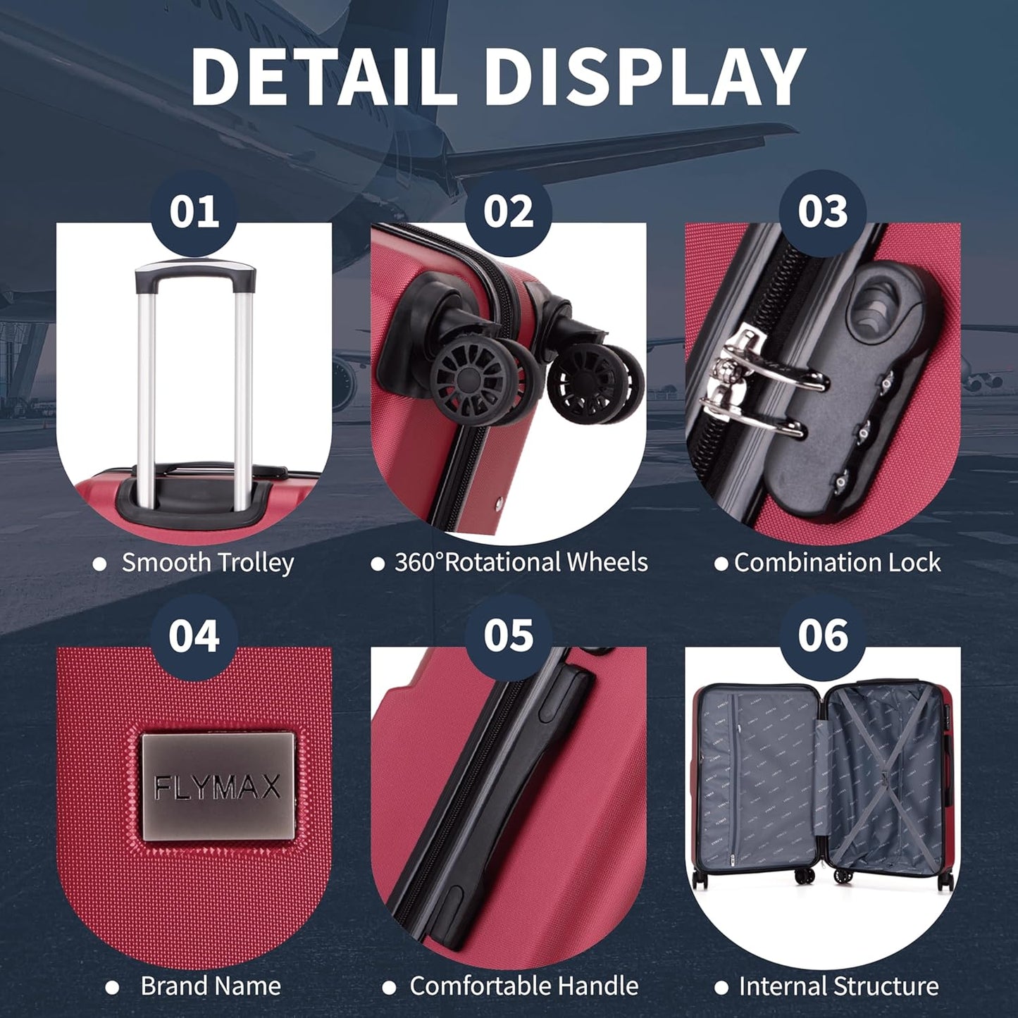 Flymax New York Fort Lightweight Cabin Luggage 55X40X20 Ryanair.