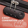 Close-Up of 3-Digit Combination Lock on Flymax Hardshell Suitcase for Security