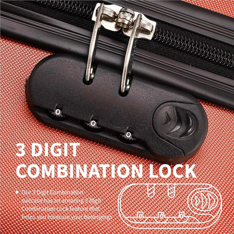 Close-Up of 3-Digit Combination Lock on Flymax Hardshell Suitcase for Security