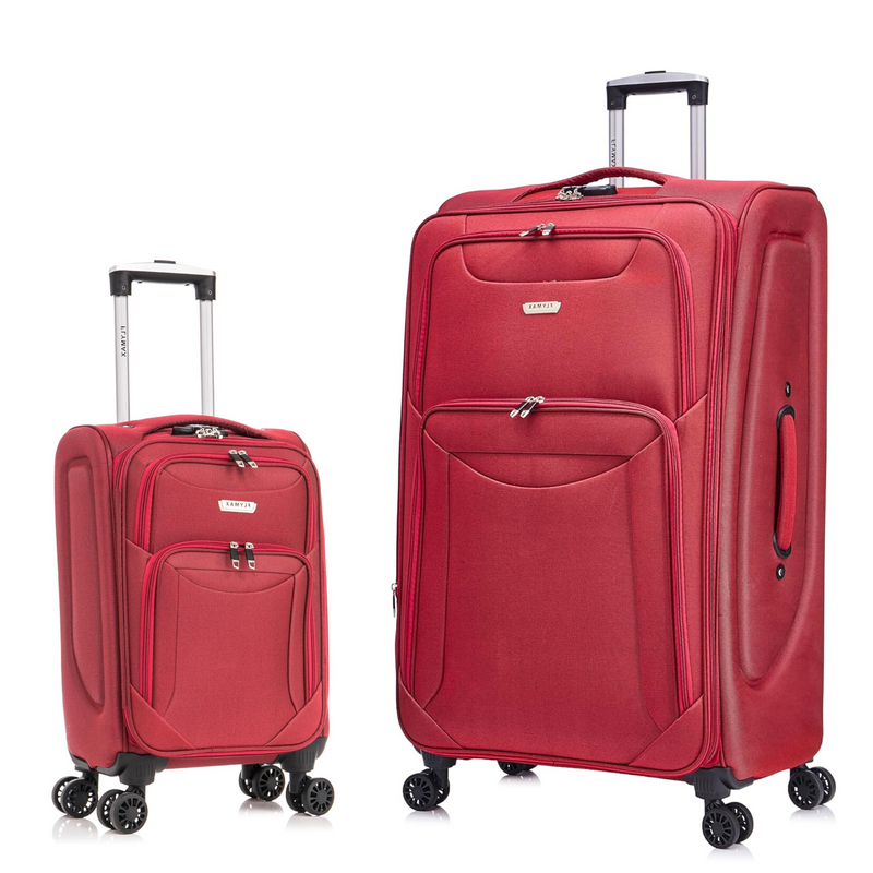Flymax Barcelona Breeze Suitcase Set -4 Wheel Lightweight softshell Luggage