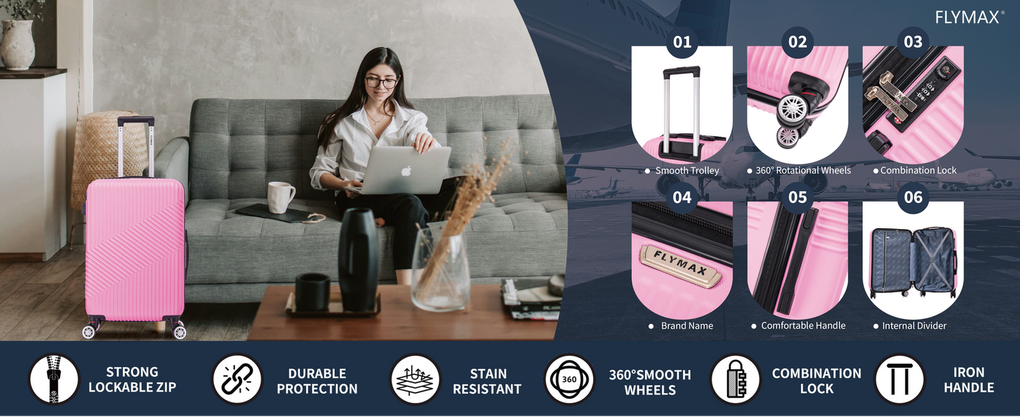 Flymax Zurich Shield 2-Piece Luggage Set – Unmatched Durability and Elegance for Every Journey