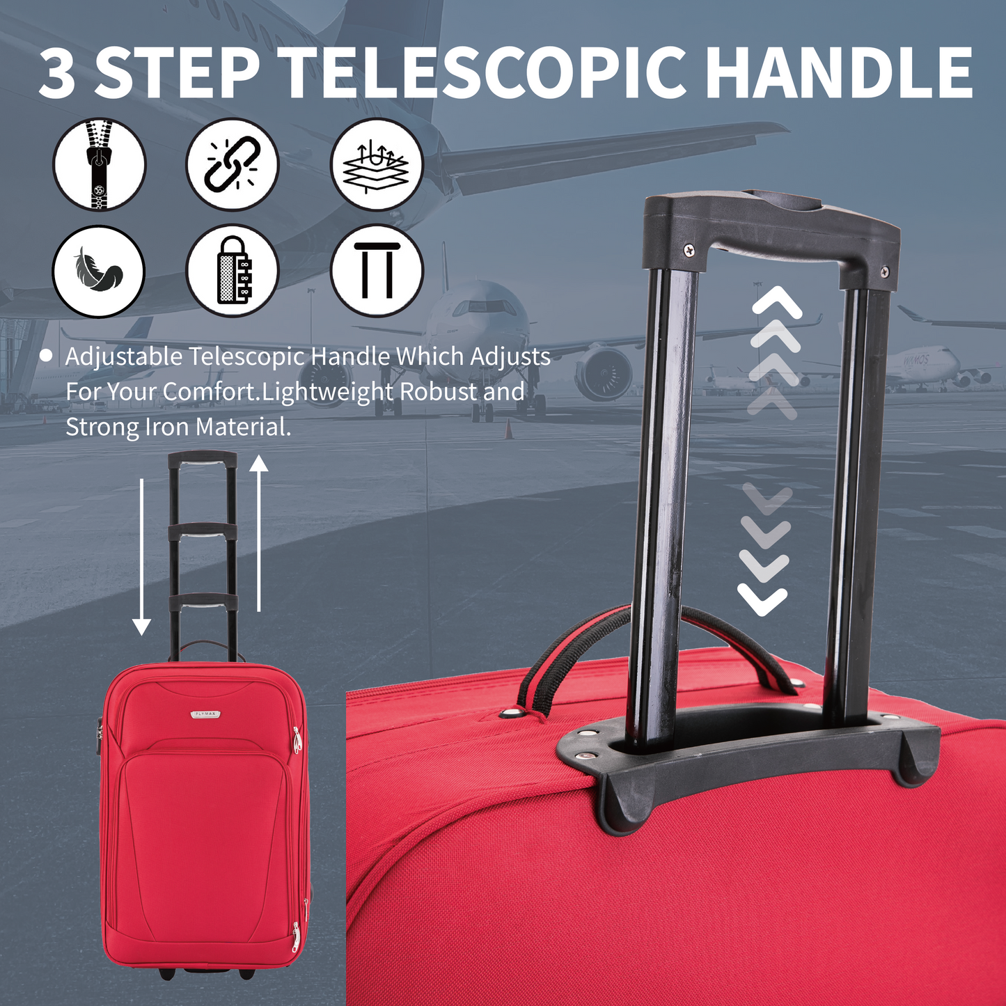 Vienna Voyage 29 inch lightweight suitcase telescopic handle