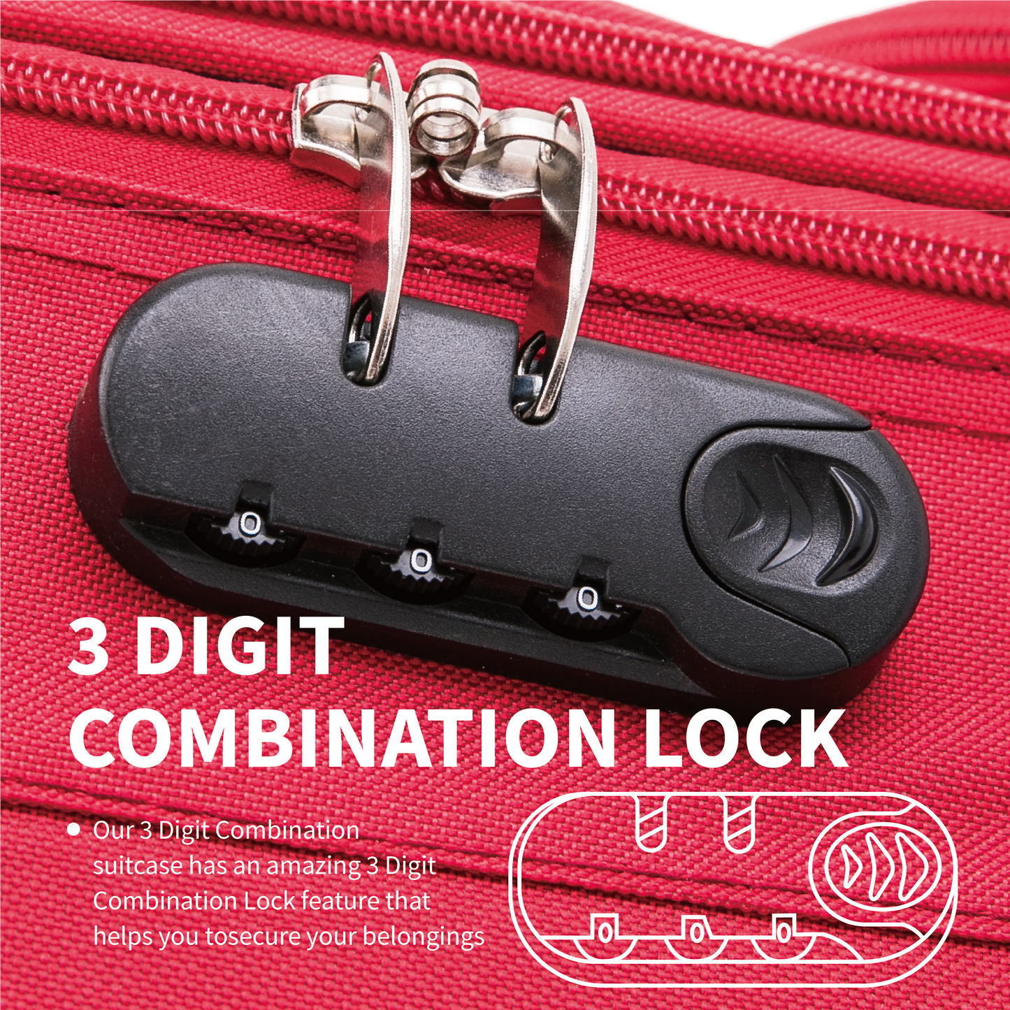 Vienna Voyage 29 inch lightweight suitcase 3 digit lock