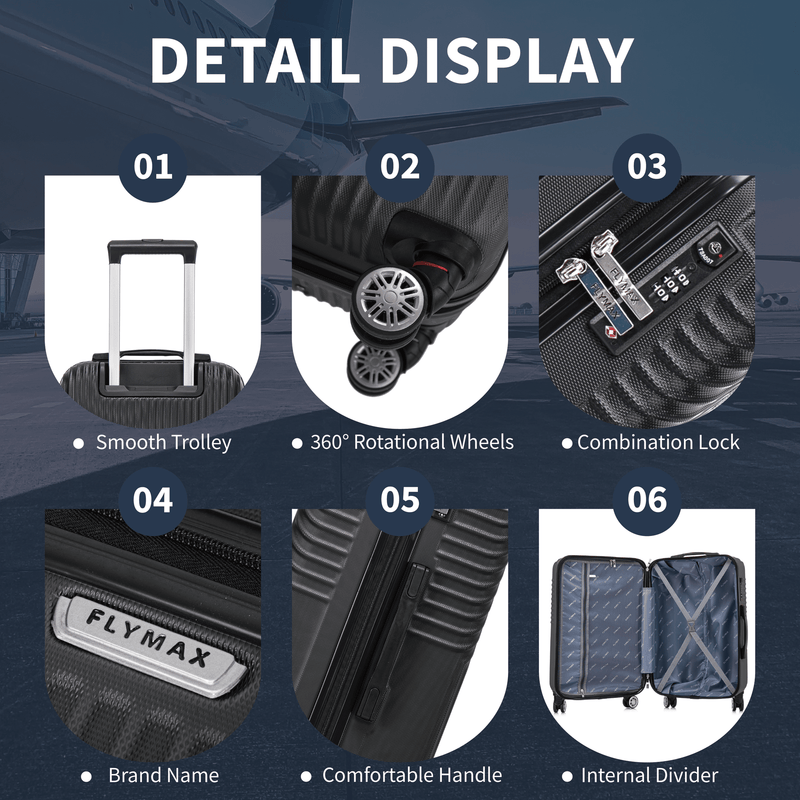 Flymax Zurich Shield Lightweight 29" Hard Shell Suitcase features