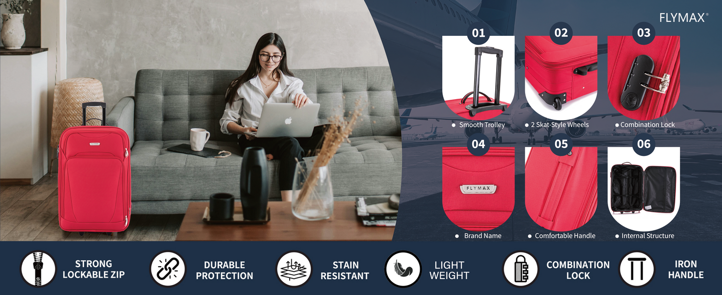 Flymax Nairobi Navigator 2-Piece Luggage Set – Your 2 wheel Stylish Travel Companion
