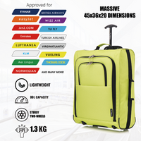 Flymax Sao Paulo Glide 45x36x20cm Ultra-Lightweight Cabin Luggage for EasyJet and Ryanair