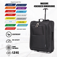 Flymax Sao Paulo Glide 45x36x20cm Ultra-Lightweight Cabin Luggage for EasyJet and Ryanair