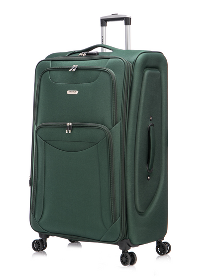 Flymax Barcelona Breeze lightweight soft-shell suitcase in green