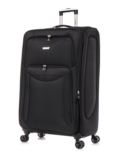 Flymax Barcelona Breeze lightweight soft-shell suitcase in black