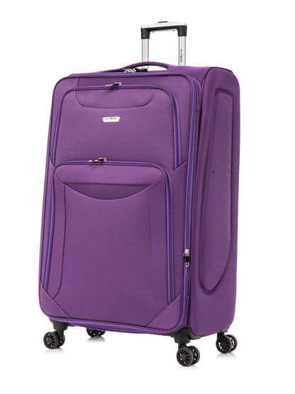 Flymax Barcelona Breeze lightweight soft-shell suitcase in purple