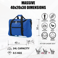 Flymax CabinFlex Wizz Air Approved Underseat Holdall – 40x30x20 cm Lightweight Travel Bag
